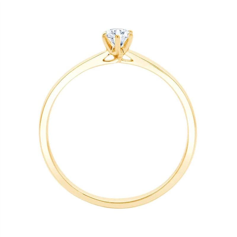 Solitaire serti clos diamant en or 18 carats