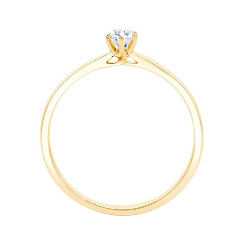 Solitaire serti clos diamant en or 18 carats