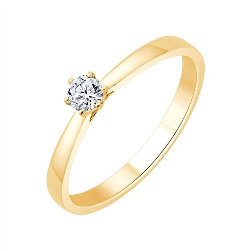 Solitaire serti clos diamant en or 18 carats