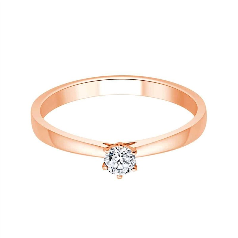 Solitaire serti clos diamant en or 18 carats