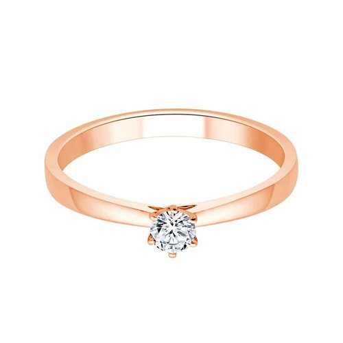 Solitaire serti clos diamant en or 18 carats