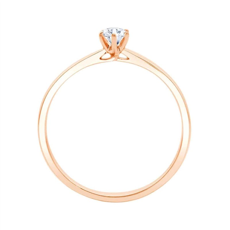 Solitaire serti clos diamant en or 18 carats