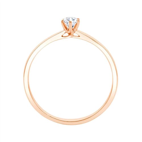 Solitaire serti clos diamant en or 18 carats
