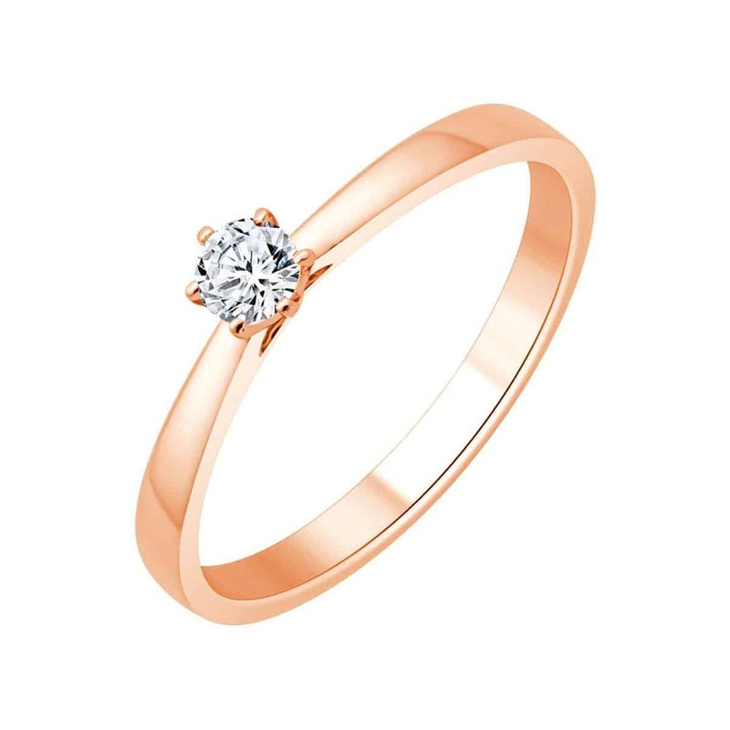Solitaire serti clos diamant en or 18 carats