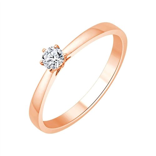 Solitaire serti clos diamant en or 18 carats