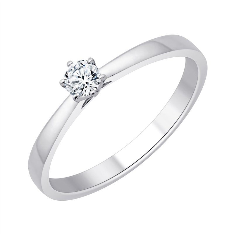Solitaire serti clos diamant en or 18 carats