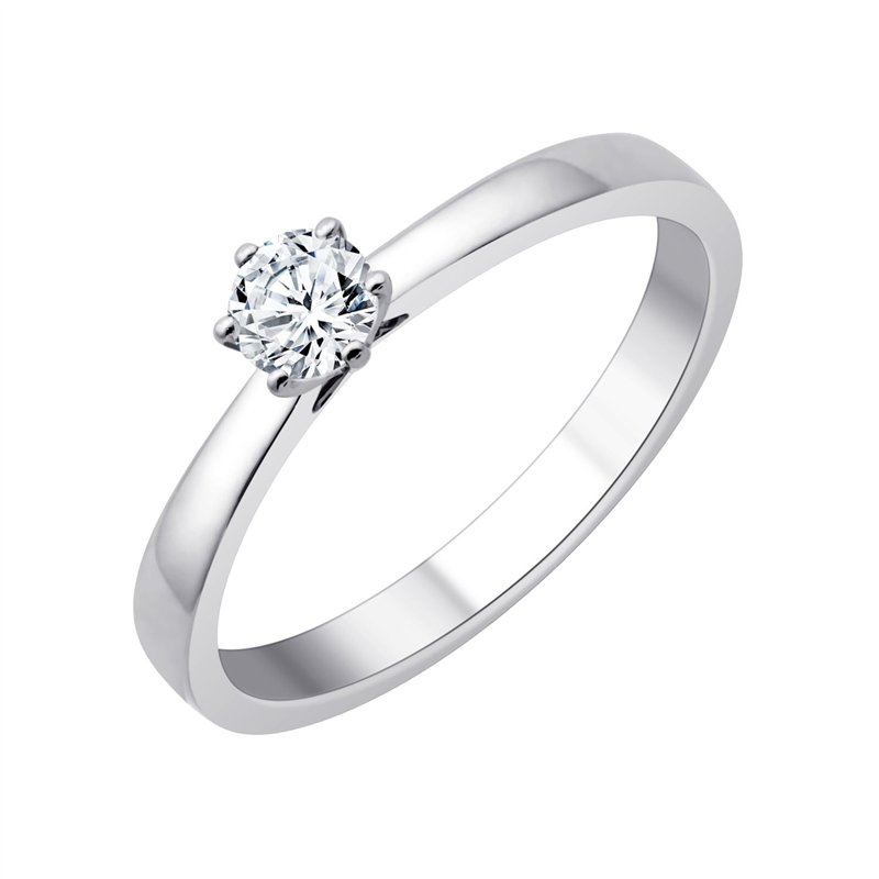 Solitaire serti clos diamant en or 18 carats