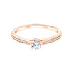 Solitaire accompagné serti clos diamant en or 18 carats