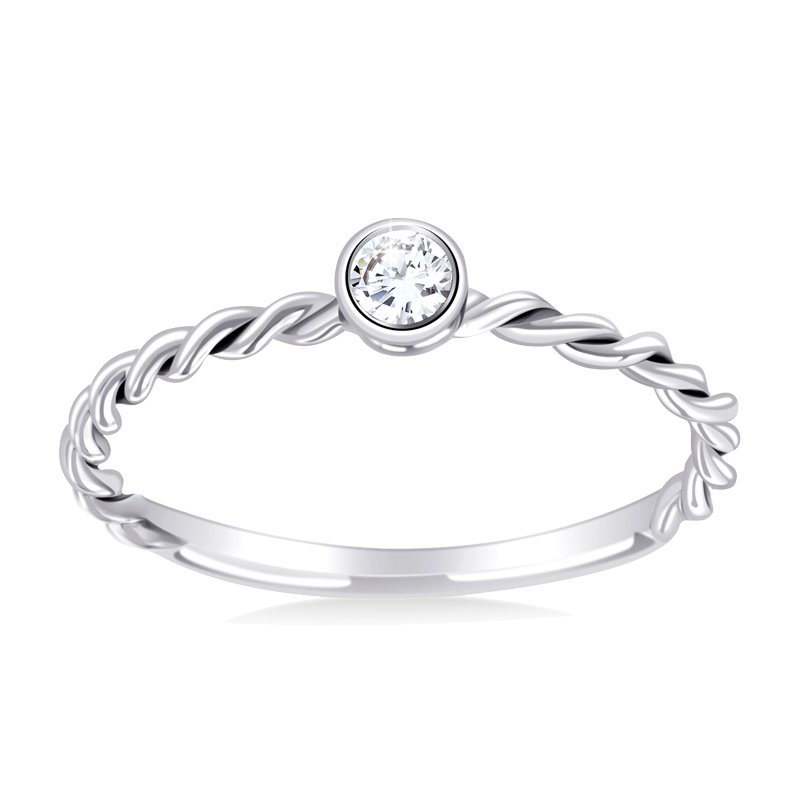 Solitaire serti clos diamant en or 18 carats