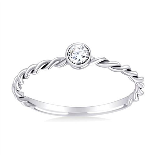 Solitaire serti clos diamant en or 18 carats