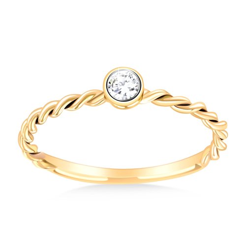 Solitaire serti clos diamant en or 18 carats