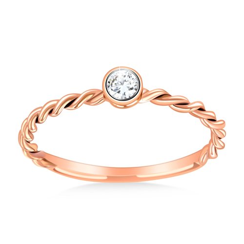 Solitaire serti clos diamant en or 18 carats
