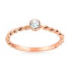 Solitaire serti clos diamant en or 18 carats