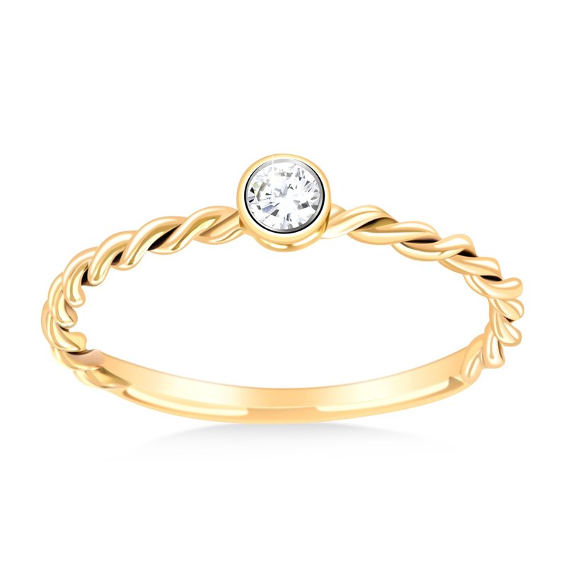 Solitaire serti clos diamant en or 18 carats