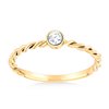 Solitaire serti clos diamant en or 18 carats