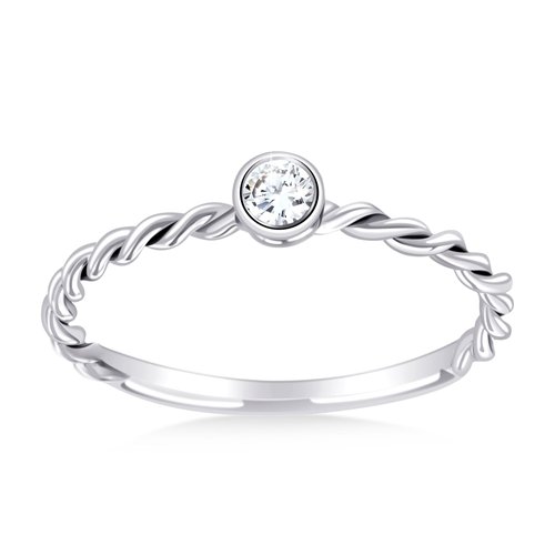 Solitaire serti clos diamant en or 18 carats