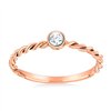 Solitaire serti clos diamant en or 18 carats