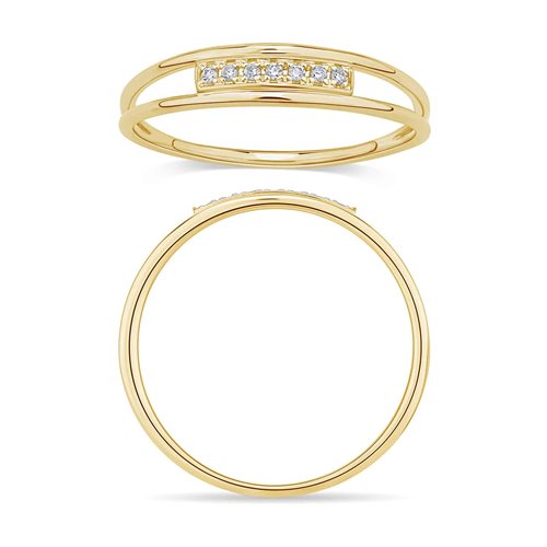 Bague serti clos diamant en or 18 carats