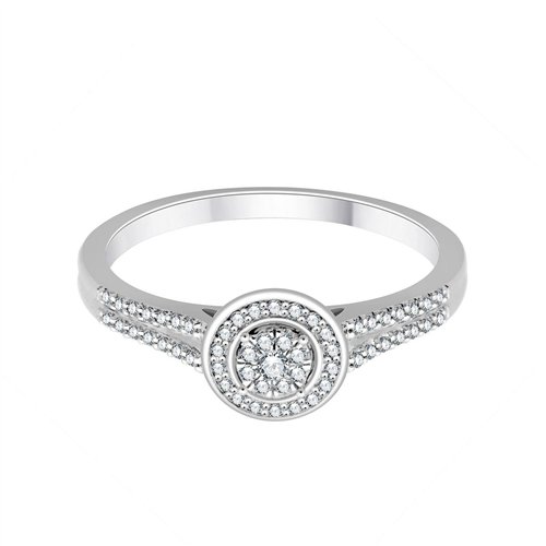 Bague serti clos diamant en or 18 carats