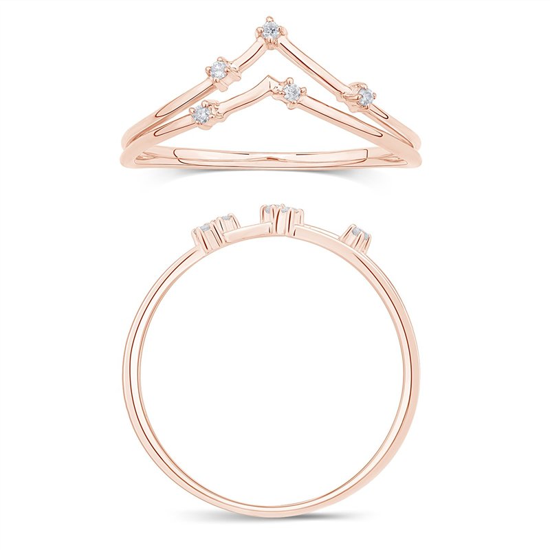 Bague toi et moi diamant en or 18 carats