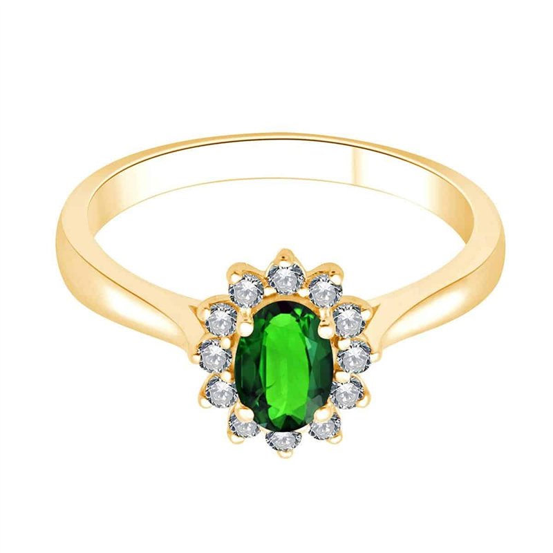 Bague toi et moi émeraude et diamant en or 18 carats