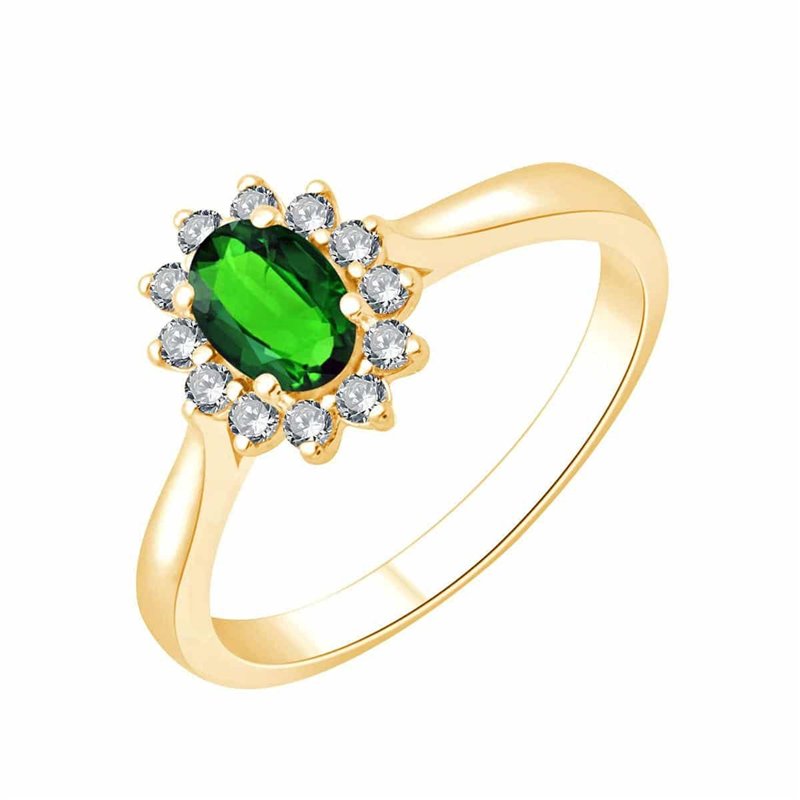 Bague toi et moi émeraude et diamant en or 18 carats