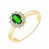 Bague toi et moi émeraude et diamant en or 18 carats