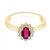Bague serti clos rubis et diamant en or 18 carats