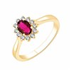 Bague serti clos rubis et diamant en or 18 carats
