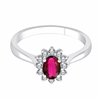 Bague serti clos rubis et diamant en or 18 carats