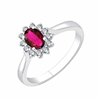 Bague serti clos rubis et diamant en or 18 carats