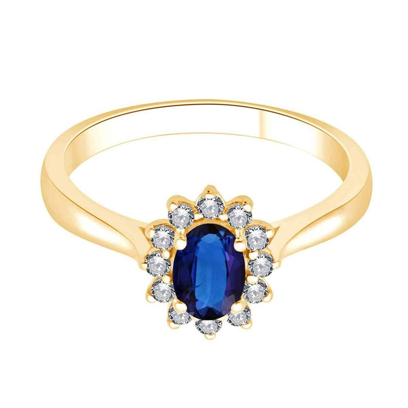 Bague trilogie saphir et diamant en or 18 carats
