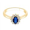 Bague trilogie saphir et diamant en or 18 carats