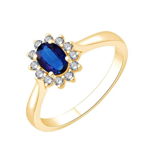 Bague trilogie saphir et diamant en or 18 carats