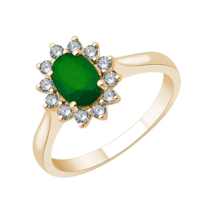 Bague émeraude et diamant en or 18 carats