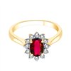 Bague serti clos rubis et diamant en or 18 carats