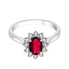 Bague serti clos rubis et diamant en or 18 carats