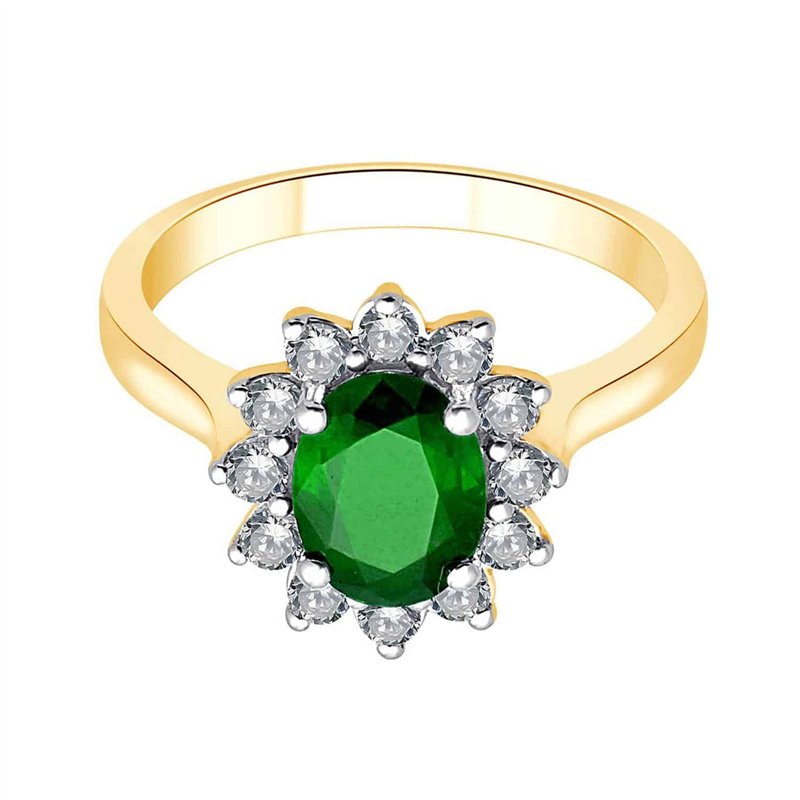 Bague émeraude et diamant en or 18 carats