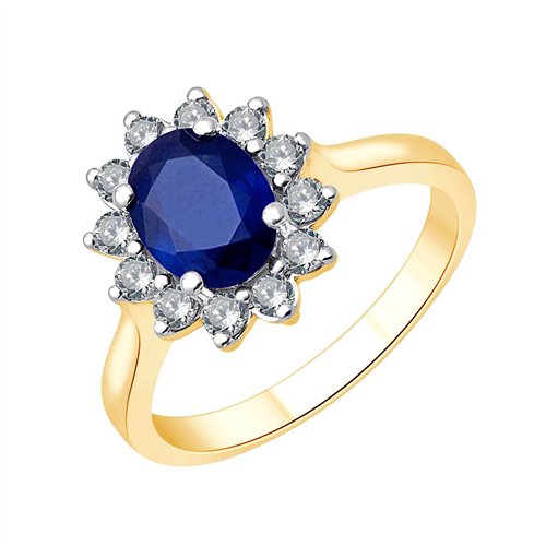 Bague saphir et diamant en or 18 carats