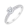Solitaire accompagné serti clos diamant en or 18 carats