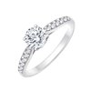 Solitaire accompagné diamant en or 18 carats