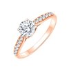 Solitaire accompagné diamant en or 18 carats
