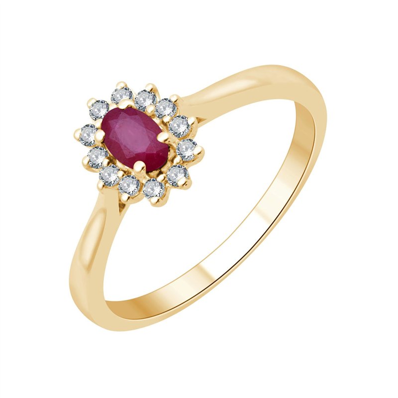 Bague rubis et diamant en or 18 carats