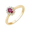 Bague rubis et diamant en or 18 carats