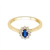 Bague serti clos saphir et diamant en or 18 carats