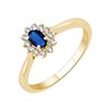 Bague serti clos saphir et diamant en or 18 carats