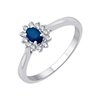 Bague serti clos saphir et diamant en or 18 carats