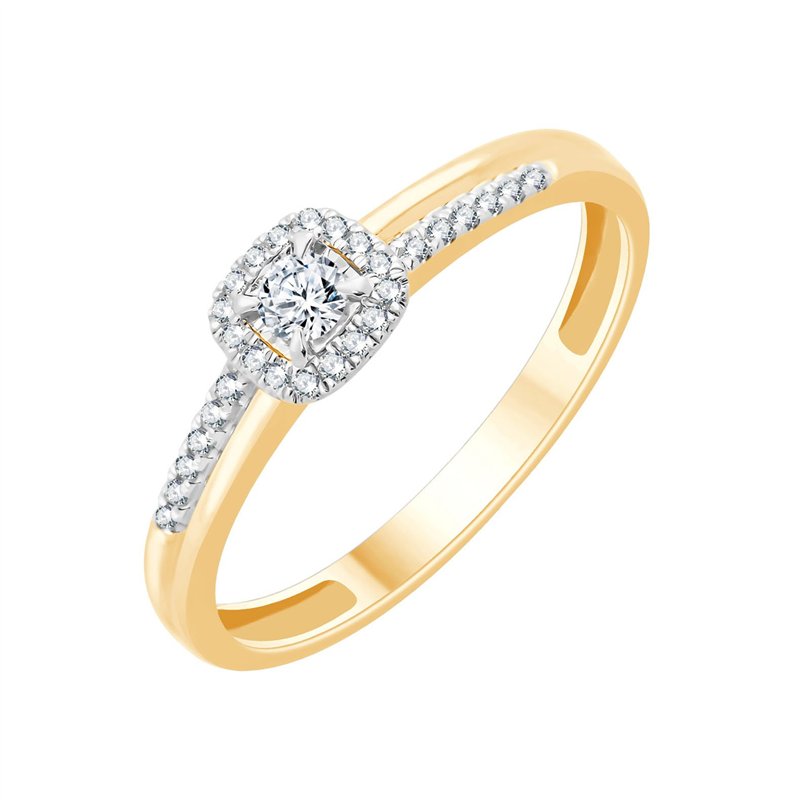 Solitaire accompagné diamant en or 18 carats