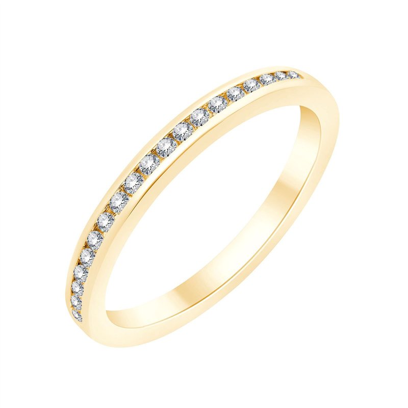 Demi Alliance serti clos diamant en or 18 carats