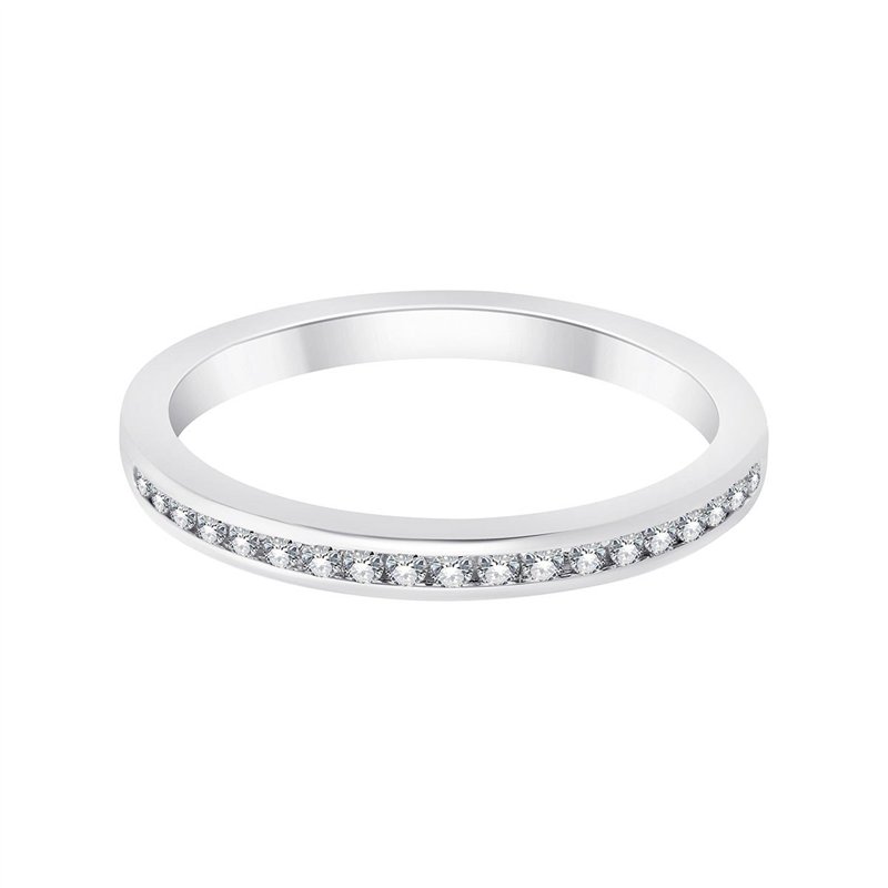 Demi Alliance serti clos diamant en or 18 carats